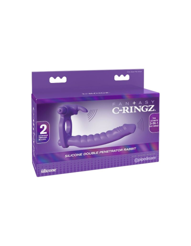 Fantasy C-Ringz: Anillo Doble Penetración con Rabbit para Estimulación Máxima