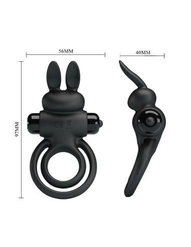 PRETTY LOVE - ANILLO VIBRADOR III Conejo Negro | SexPlace.MX