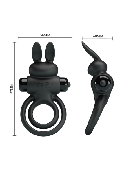 PRETTY LOVE - ANILLO VIBRADOR III Conejo Negro | SexPlace.MX