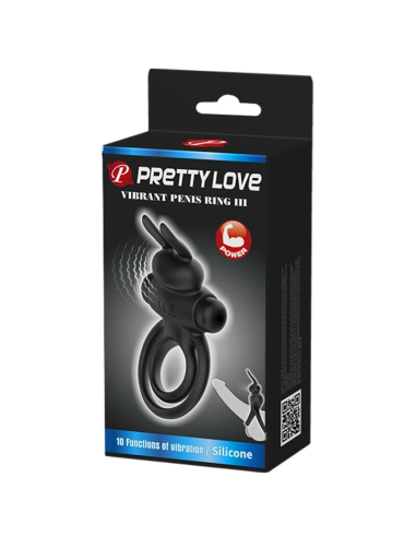 PRETTY LOVE - ANILLO VIBRADOR III Conejo Negro | SexPlace.MX