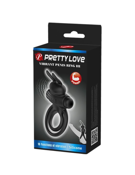 PRETTY LOVE - ANILLO VIBRADOR III Conejo Negro | SexPlace.MX