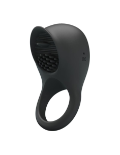 PRETTY LOVE - Anillo Vibrador Para Pene Con Lengua Negro | SexPlace.MX