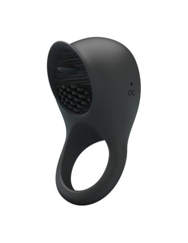 PRETTY LOVE - Anillo Vibrador Para Pene Con Lengua Negro | SexPlace.MX
