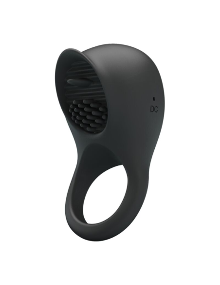 PRETTY LOVE - Anillo Vibrador Para Pene Con Lengua Negro | SexPlace.MX