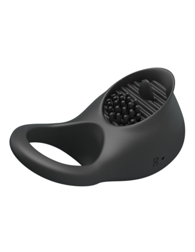 PRETTY LOVE - Anillo Vibrador Para Pene Con Lengua Negro | SexPlace.MX