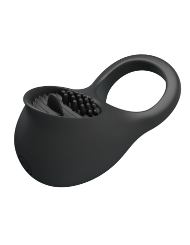 PRETTY LOVE - Anillo Vibrador Para Pene Con Lengua Negro | SexPlace.MX