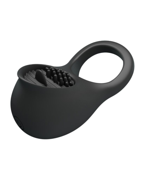 PRETTY LOVE - Anillo Vibrador Para Pene Con Lengua Negro | SexPlace.MX