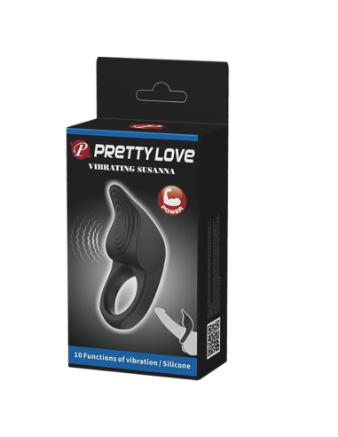 PRETTY LOVE - SUSANNA Anillo Vibrador Para Pene Negro | SexPlace.MX