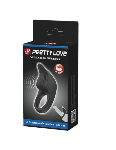 PRETTY LOVE - SUSANNA Anillo Vibrador Para Pene Negro | SexPlace.MX
