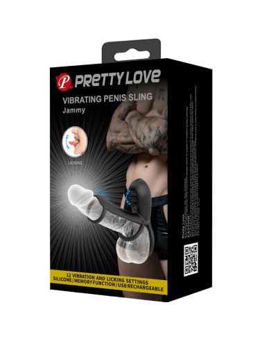 PRETTY LOVE - JAMMY Funda De Pene 12 Vibraciones Con Lengua | SexPlace