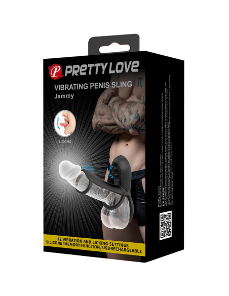 PRETTY LOVE - JAMMY Funda De Pene 12 Vibraciones Con Lengua | SexPlace