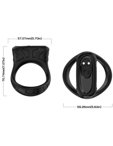 Anillo Vibrador ARMONY - Multiposición Negro | 9 Modos de Vibración, Silicona Médica, Sumergible y Recargable USB