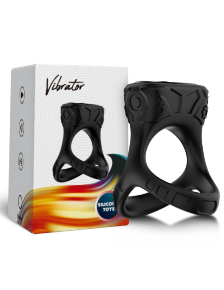 Anillo Vibrador ARMONY - Multiposición Negro | 9 Modos de Vibración, Silicona Médica, Sumergible y Recargable USB