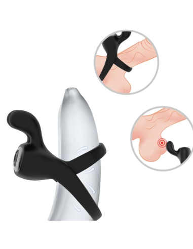 Anillo Vibrador Rabbit Negro ARMONY - Placer Intenso y Recargable para Parejas