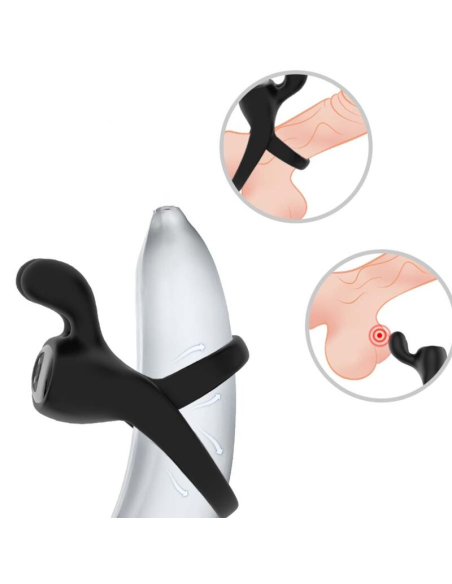Anillo Vibrador Rabbit Negro ARMONY - Placer Intenso y Recargable para Parejas