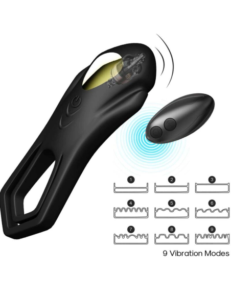ARMONY Roadster Anillo Vibrador Doble Control Remoto Negro - Placer Elevado y Personalizable