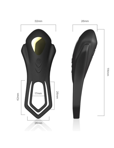 ARMONY Roadster Anillo Vibrador Doble Control Remoto Negro - Placer Elevado y Personalizable