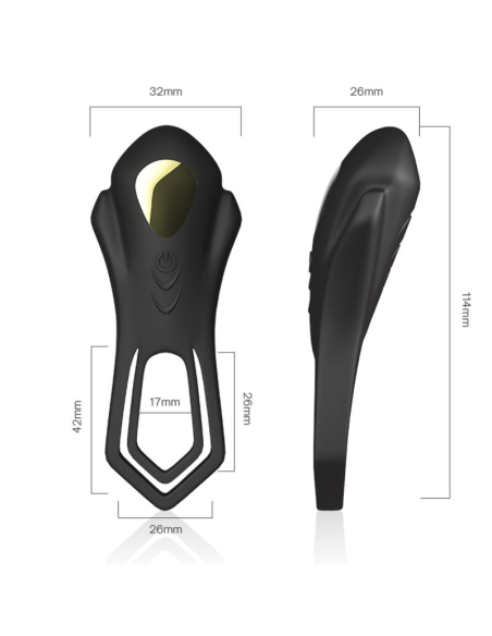 ARMONY Roadster Anillo Vibrador Doble Control Remoto Negro - Placer Elevado y Personalizable