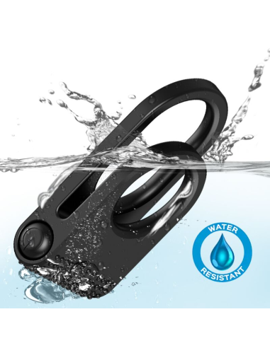 ARMONY - Twins Anillo Doble Vibrador para Parejas Negro | Placer Intenso y Satisfacción Erótica