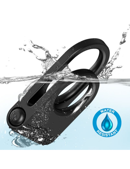 ARMONY - Twins Anillo Doble Vibrador para Parejas Negro | Placer Intenso y Satisfacción Erótica