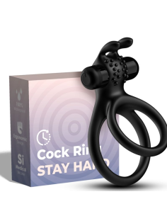 ARMONY - Anillo Vibrador Doble Rabbit Negro para Parejas | Placer Intenso y Duradero