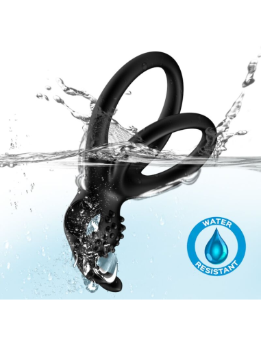 ARMONY - Anillo Vibrador Doble Rabbit Negro para Parejas | Placer Intenso y Duradero