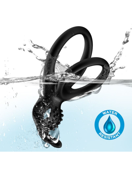 ARMONY - Anillo Vibrador Doble Rabbit Negro para Parejas | Placer Intenso y Duradero