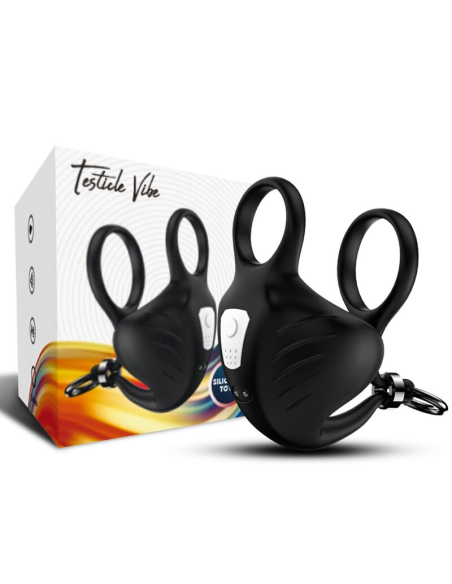 ARMONY Manta Anillo Vibrador Testículos Negro - Placer Inigualable con 9 Modos de Vibración y Diseño Sumergible