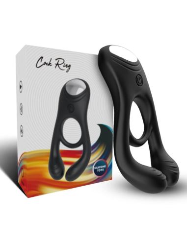 Anillo Vibrador Doble Pinza Negro ARMONY - Veyron: Placer Elevado y 9 Modos de Vibración