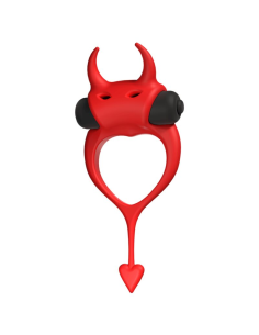 ADRIEN LASTIC Devol Cockring - Anillo Vibrador Rojo para Estimulación en Pareja - Silicona 100%