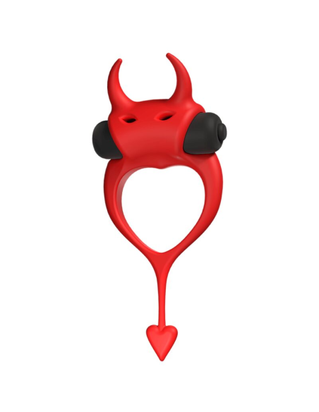 ADRIEN LASTIC Devol Cockring - Anillo Vibrador Rojo para Estimulación en Pareja - Silicona 100%