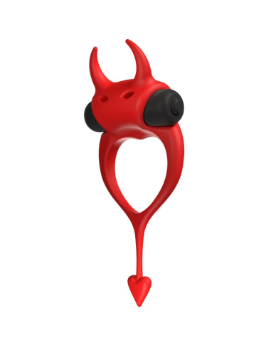 ADRIEN LASTIC Devol Cockring - Anillo Vibrador Rojo para Estimulación en Pareja - Silicona 100%