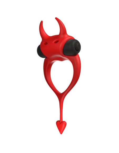 ADRIEN LASTIC Devol Cockring - Anillo Vibrador Rojo para Estimulación en Pareja - Silicona 100%