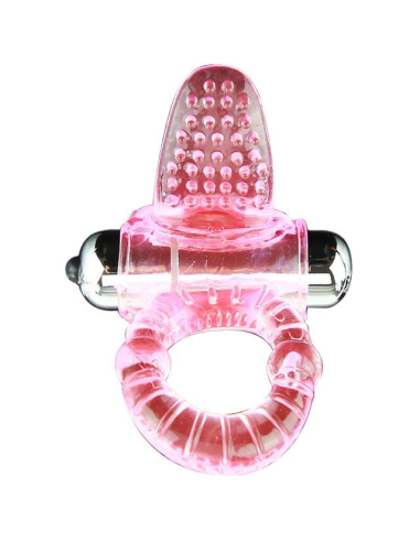 BAILE - Anillo Vibrador Sweet Abs Rosa con 10 Ritmos y Estimulador de Clítoris