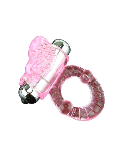 BAILE - Anillo Vibrador Sweet Abs Rosa con 10 Ritmos y Estimulador de Clítoris