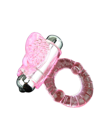 BAILE - Anillo Vibrador Sweet Abs Rosa con 10 Ritmos y Estimulador de Clítoris