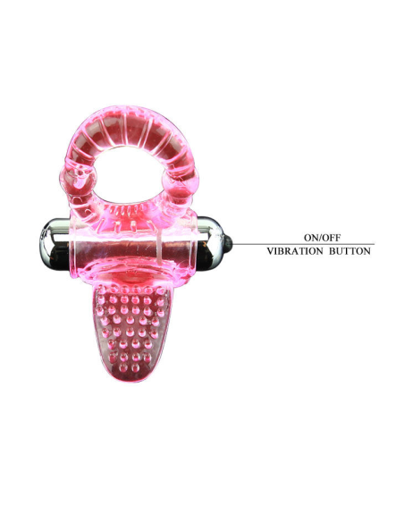 BAILE - Anillo Vibrador Sweet Abs Rosa con 10 Ritmos y Estimulador de Clítoris