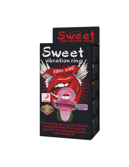 BAILE - Anillo Vibrador Sweet Abs Rosa con 10 Ritmos y Estimulador de Clítoris