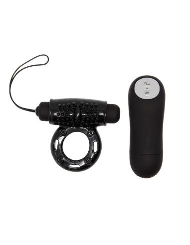 BAILE - Anillo de Control Remoto Negro 20V: Potencia tu Placer con Estimulación y Control