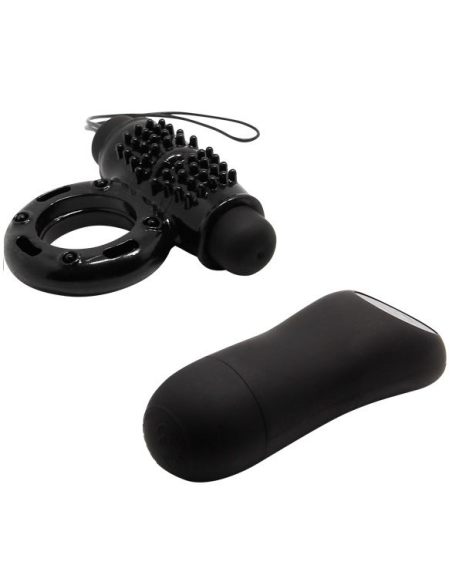 BAILE - Anillo de Control Remoto Negro 20V: Potencia tu Placer con Estimulación y Control