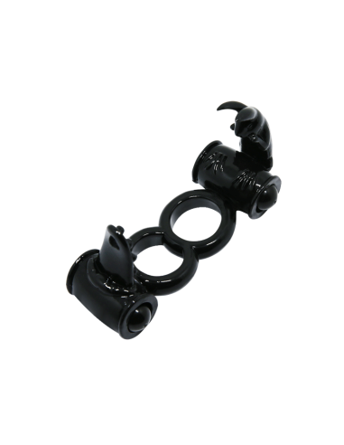 Baile Sweet Ring: Anillo Vibrador Doble con Rabbit para Parejas - Potente y Ergonómico