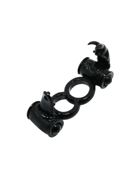 Baile Sweet Ring: Anillo Vibrador Doble con Rabbit para Parejas - Potente y Ergonómico