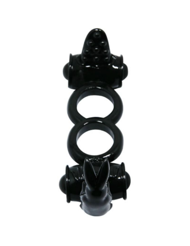 Baile Sweet Ring: Anillo Vibrador Doble con Rabbit para Parejas - Potente y Ergonómico