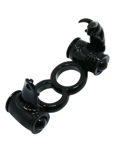 Baile Sweet Ring: Anillo Vibrador Doble con Rabbit para Parejas - Potente y Ergonómico