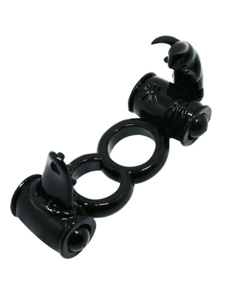 Baile Sweet Ring: Anillo Vibrador Doble con Rabbit para Parejas - Potente y Ergonómico