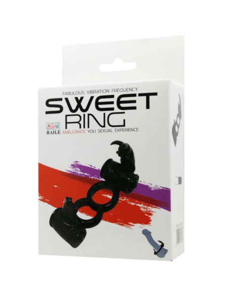 Baile Sweet Ring: Anillo Vibrador Doble con Rabbit para Parejas - Potente y Ergonómico