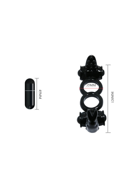 Baile Sweet Ring: Anillo Vibrador Doble con Rabbit para Parejas - Potente y Ergonómico