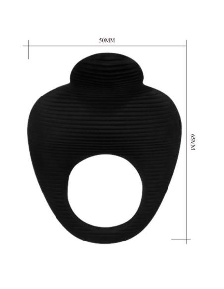 Pretty Love Thimble: Anillo Vibrador Negro de Silicona Médica - Intensifica Tu Placer