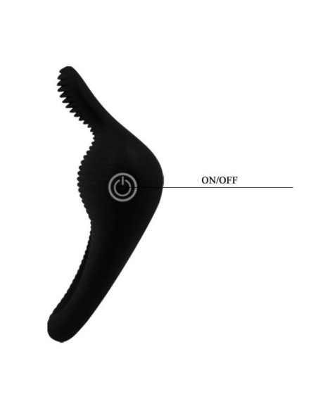 Pretty Love Thimble: Anillo Vibrador Negro de Silicona Médica - Intensifica Tu Placer