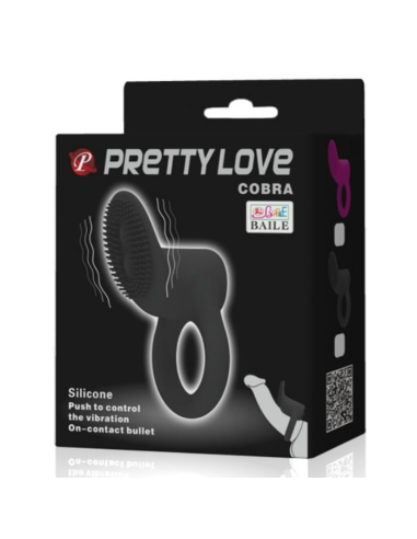 PRETTY LOVE - COBRA Anillo Vibrador Negro | SexPlace.MX